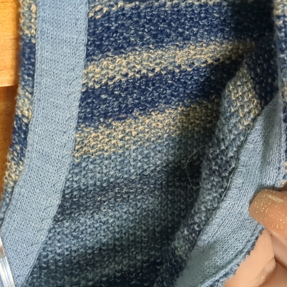 CHAPS* vintage blue/gray sweater striped long sleeve boat neck high quality - Picture 9 of 9